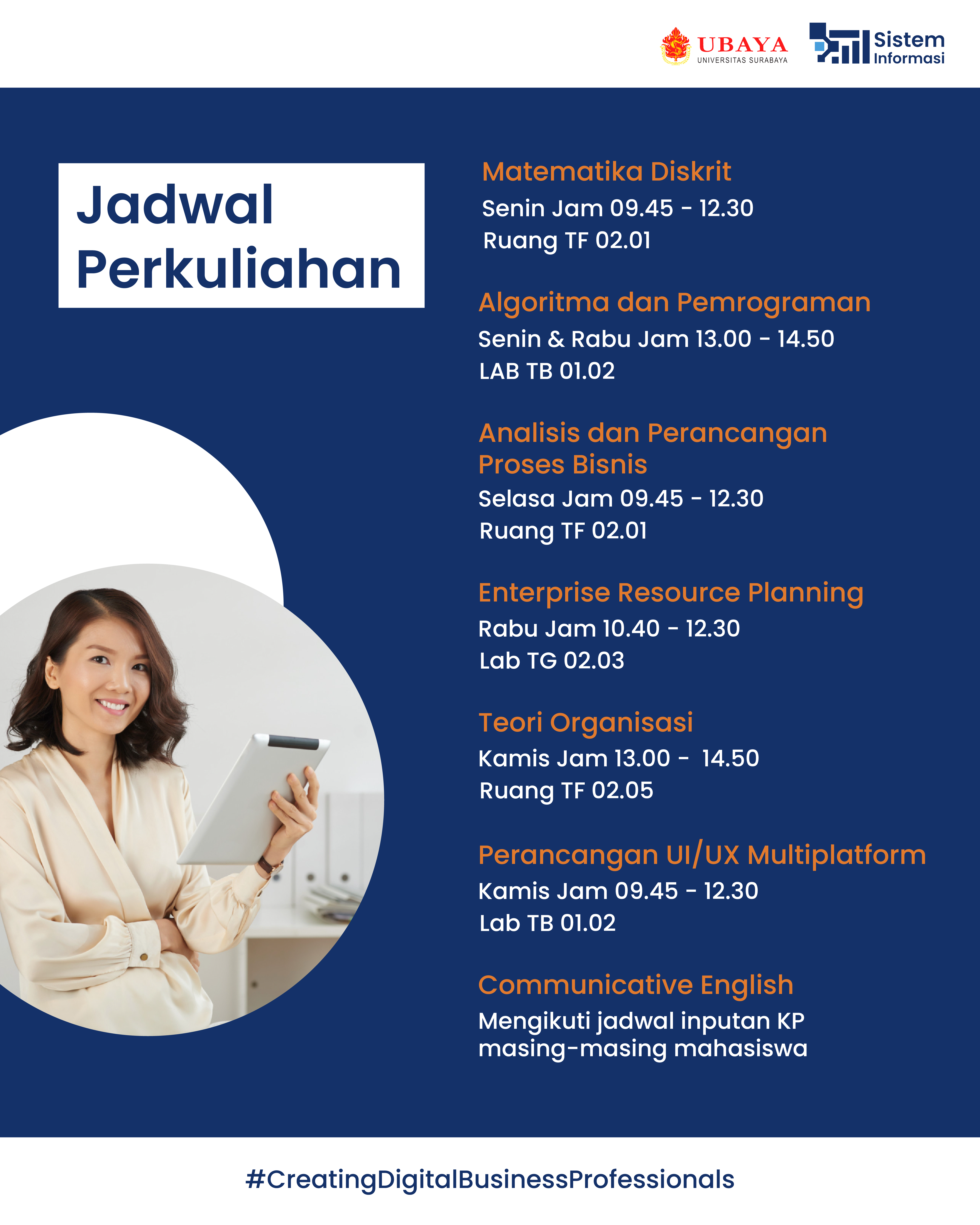 Jadwal Perkuliahan Prodi Sistem Informasi